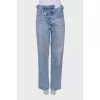 Jeans with asymmetric fastening