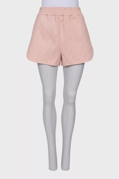 Pink brand print shorts