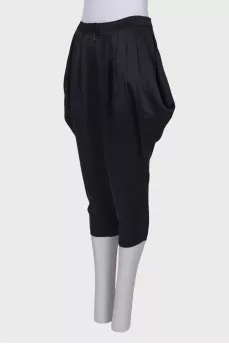 Silk cropped trousers