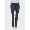 Jeans with rhinestones on the pocket