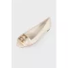 Open toe leather ballerina shoes