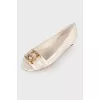 Open toe leather ballerinas