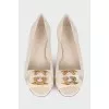 Open toe leather ballerinas