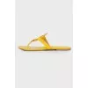 Yellow leather slippers