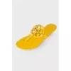 Yellow leather slippers