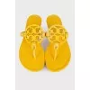 Yellow leather slippers