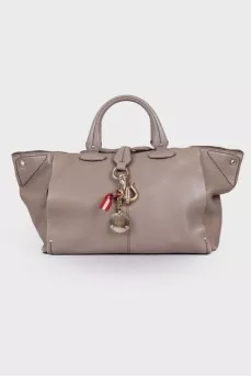 Graphite leather bag
