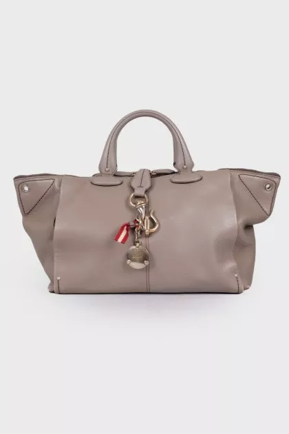 Graphite leather bag