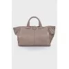 Graphite leather bag