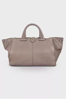Graphite leather bag