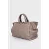 Graphite leather bag