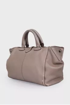 Graphite leather bag