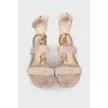 Suede sandals with golden chain
