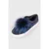 Dark blue embellished sneakers
