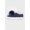 Dark blue embellished sneakers