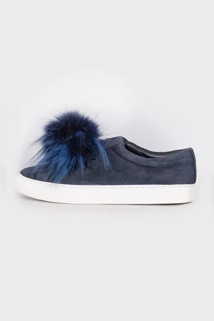 Dark blue embellished sneakers