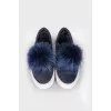 Dark blue embellished sneakers