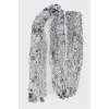 Silver sequin scarf with tag