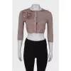 Buttoned jumper with appliqué