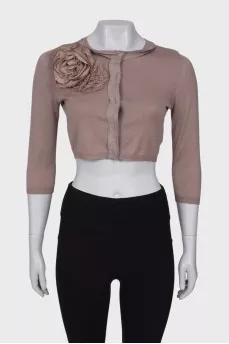 Buttoned jumper with appliqué