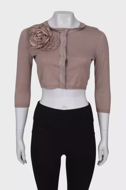Buttoned jumper with appliqué