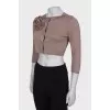 Buttoned jumper with appliqué