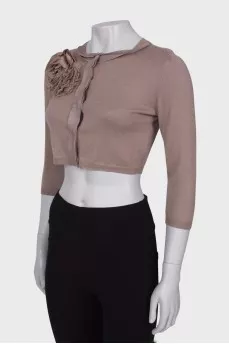 Buttoned jumper with appliqué