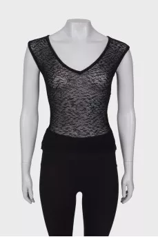 Black mesh tank top
