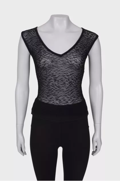 Black mesh tank top