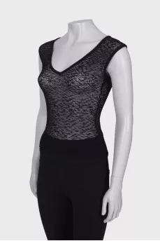 Black mesh tank top