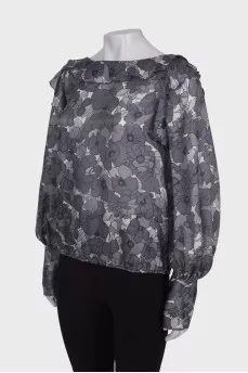 Sheer silk blouse