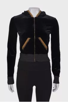 Velor jumper with back embroidery