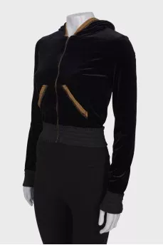 Velor jumper with back embroidery