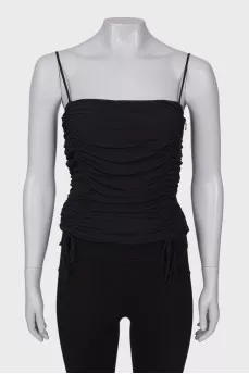 Black draped top