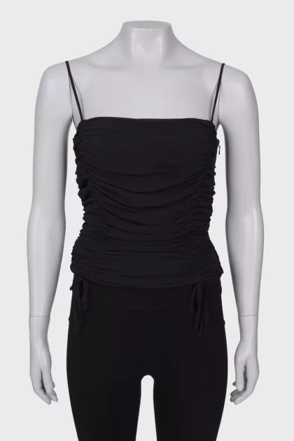 Black draped top