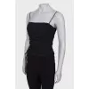 Black draped top