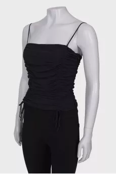 Black draped top