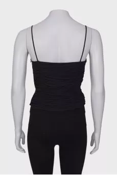 Black draped top
