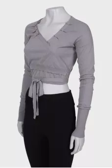 Gray wrap top