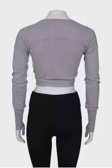 Gray wrap top