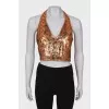 Top in print embroidered with sequins