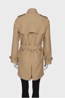 Beige trench coat with pockets