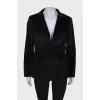 Velor jacket with button