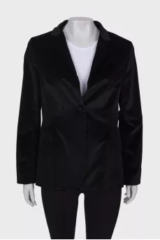 Velor jacket with button