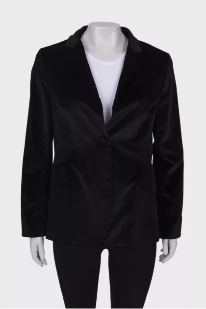 Velor jacket with button