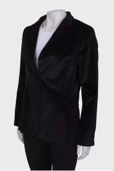 Velor jacket with button