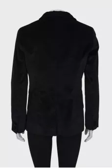 Velor jacket with button