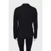 Navy blue jacket with gold hardware