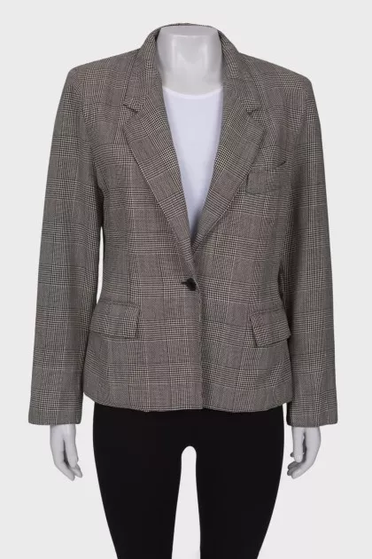 Wool jacket with glen weave