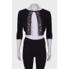 Cropped jacket with embroidered pattern